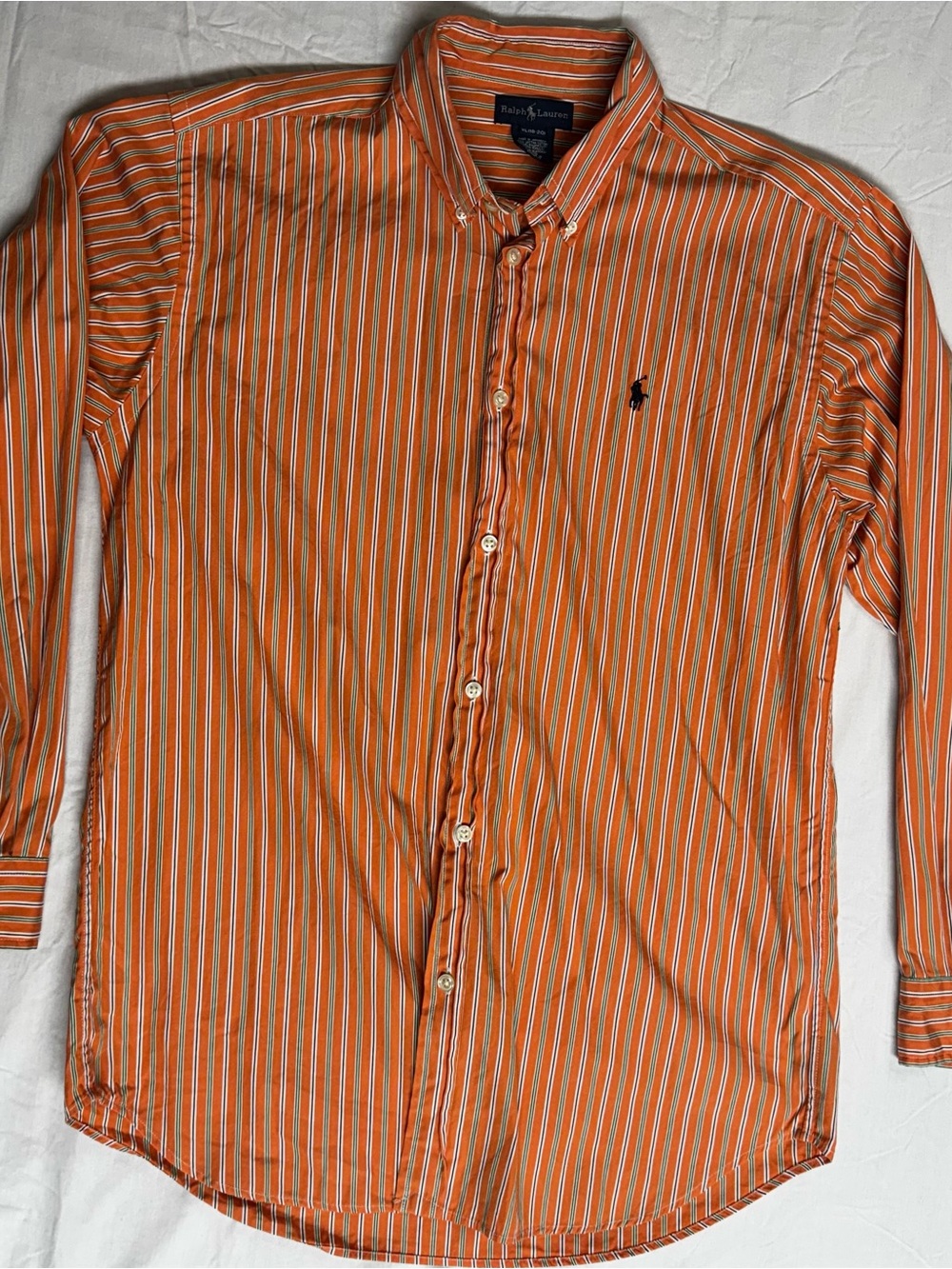 Ralph Lauren Orange Striped Button-Down Shirt